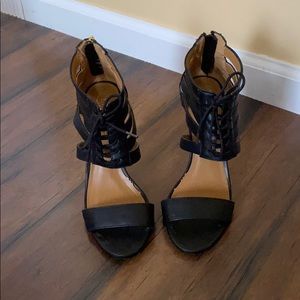 Black lace up strappy heel